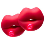 Cloud 9 Novelties™ Naughty Lips Vibrating Nipple Clamps Red