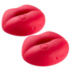 Cloud 9 Novelties™ Naughty Lips Vibrating Nipple Clamps Red