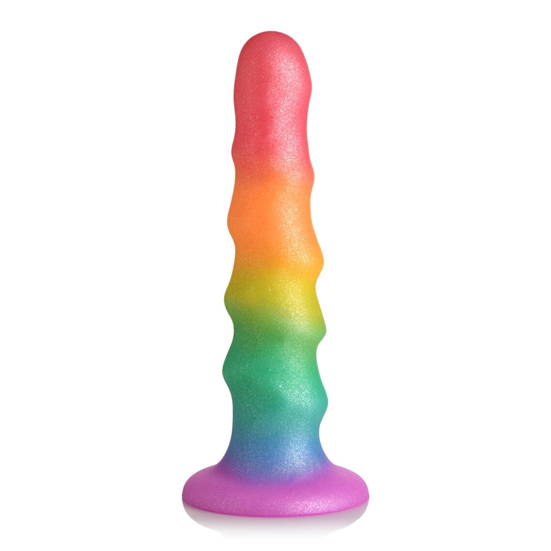Curve Toys Simply Sweet Zigzag 6.5&quot; Silicone Dildo Rainbow - Rolik®