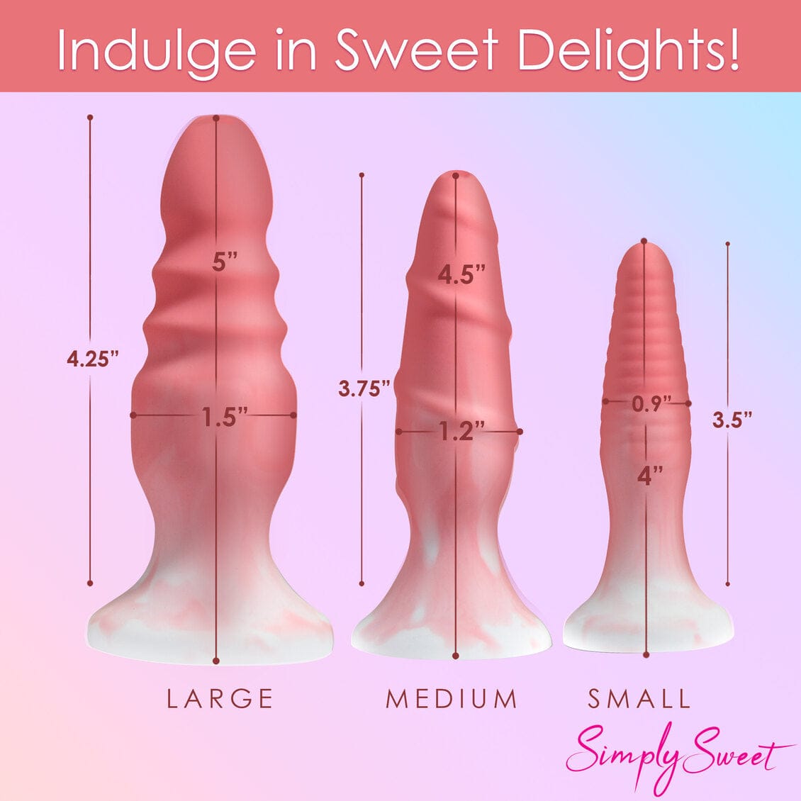 Curve Toys Simply Sweet Silicone Butt Plug Set Pink - Rolik®