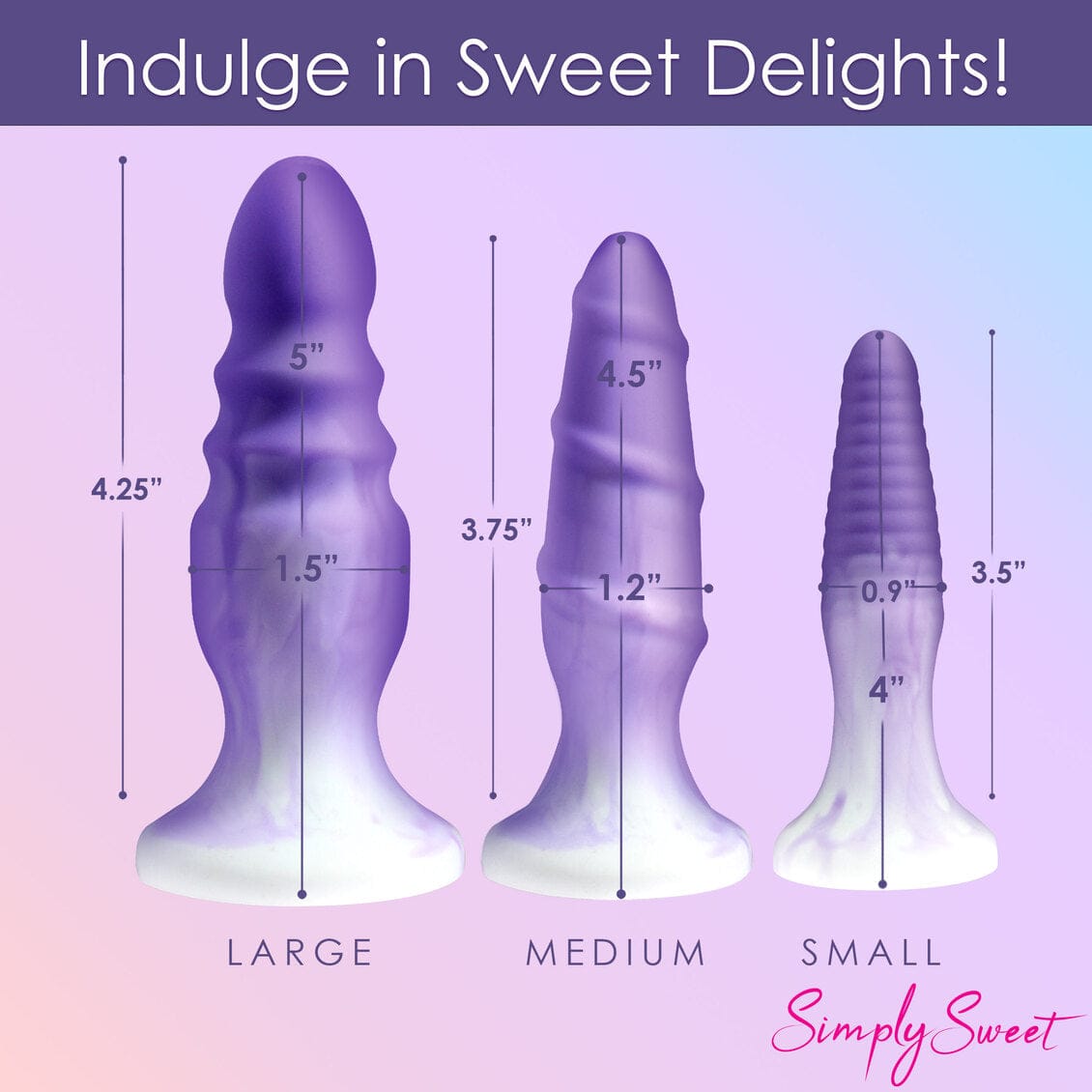Curve Toys Simply Sweet Silicone Butt Plug Set Purple - Rolik®