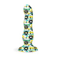 Collage Diamonds & Hearts Curvy Silicone Dildo