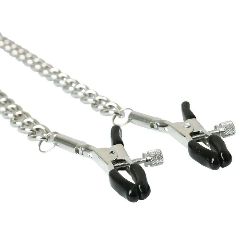 Collar With Nipple Clamps - Black - Restraints
