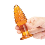 Orange Cornstar 4’’ Glass Butt Plug