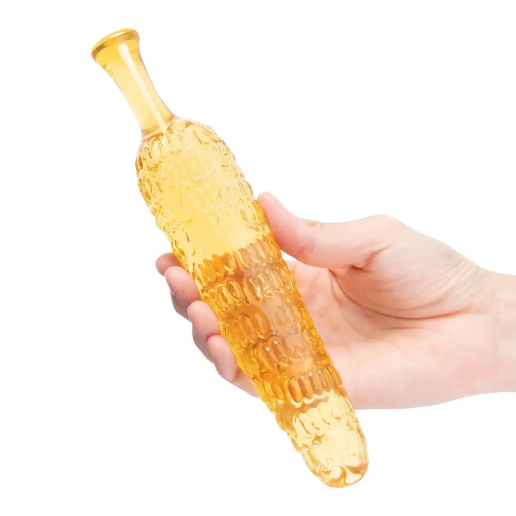 Yellow Cornstar 8’’ Glass Dildo
