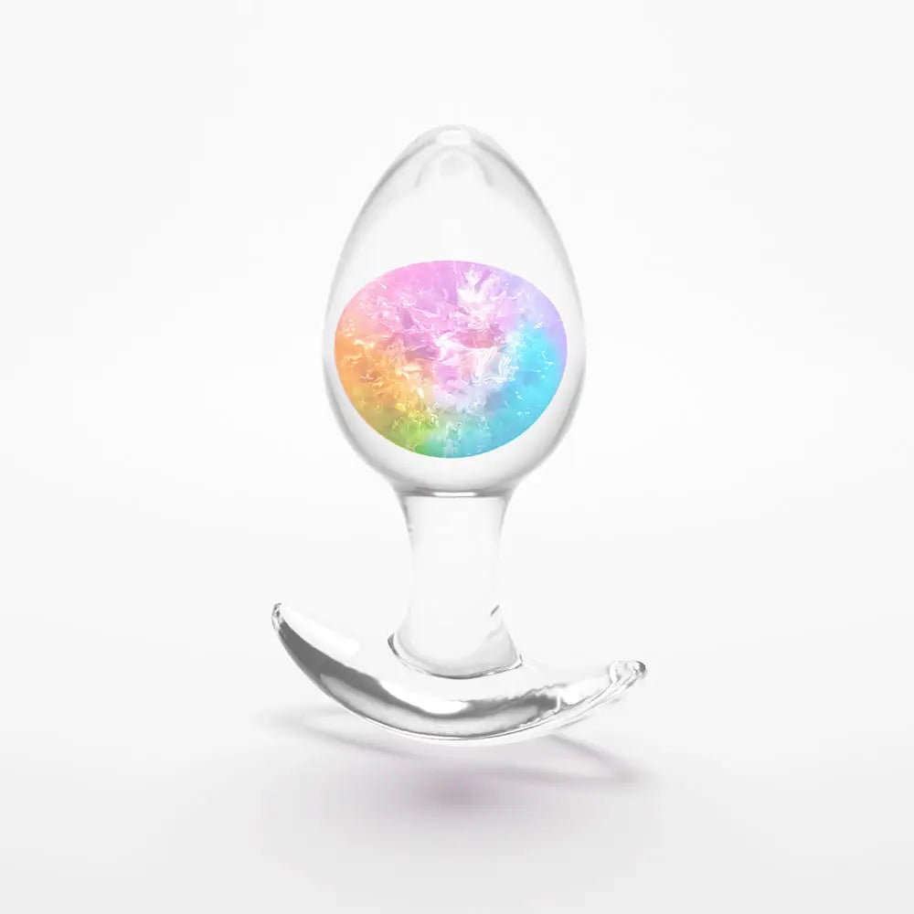 Rainbow / Medium Cosmic Glams Silicone & Glass Plug