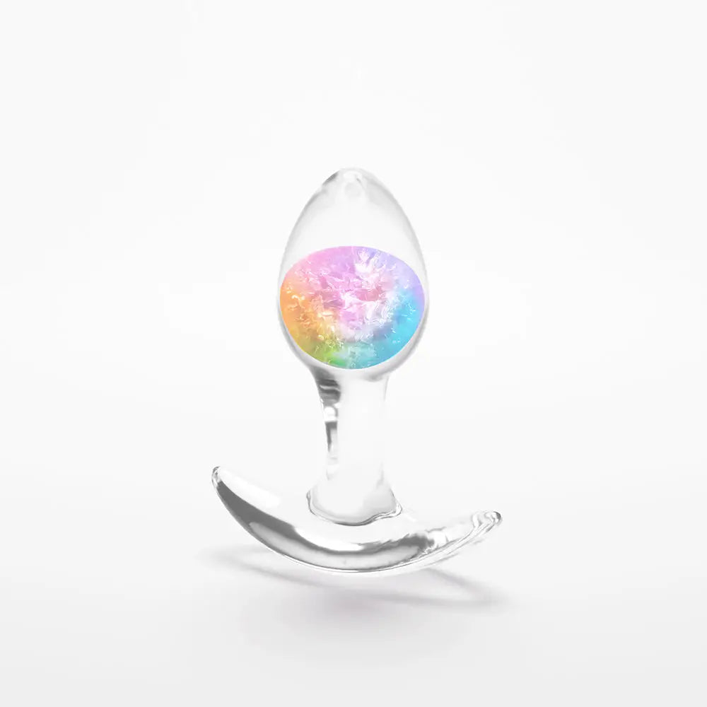 Rainbow / Small Cosmic Glams Silicone & Glass Plug