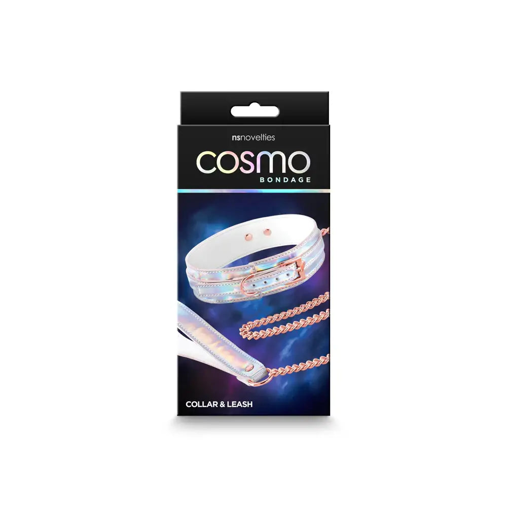 Cosmo Bondage Collar and Leash - Rainbow - Restraints