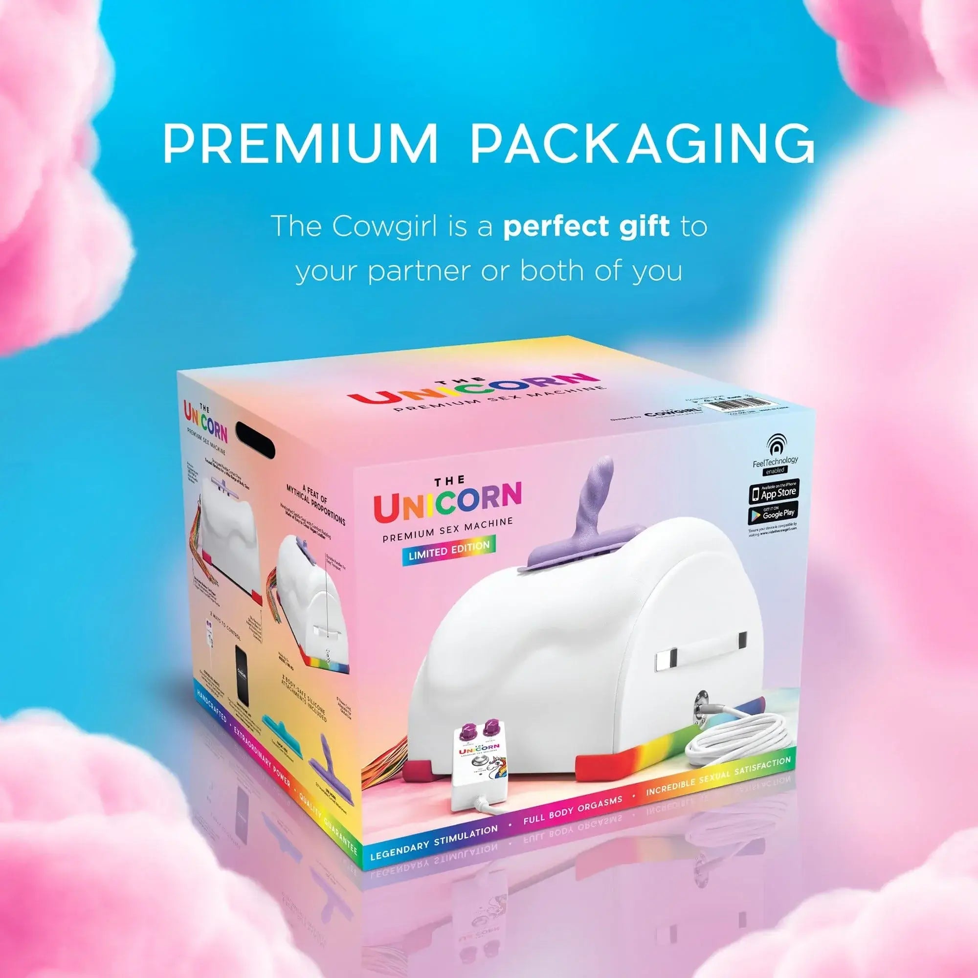 Cowgirl Unicorn Premium Sex Machine - Rainbow - Vibrator