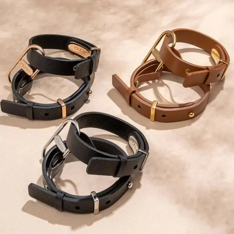 CRAVE Icon Cuffs – Leather & Stainless Steel Restraint Bracelet