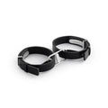 CRAVE Icon Cuffs – Leather & Stainless Steel Restraint Bracelet Black and Silver