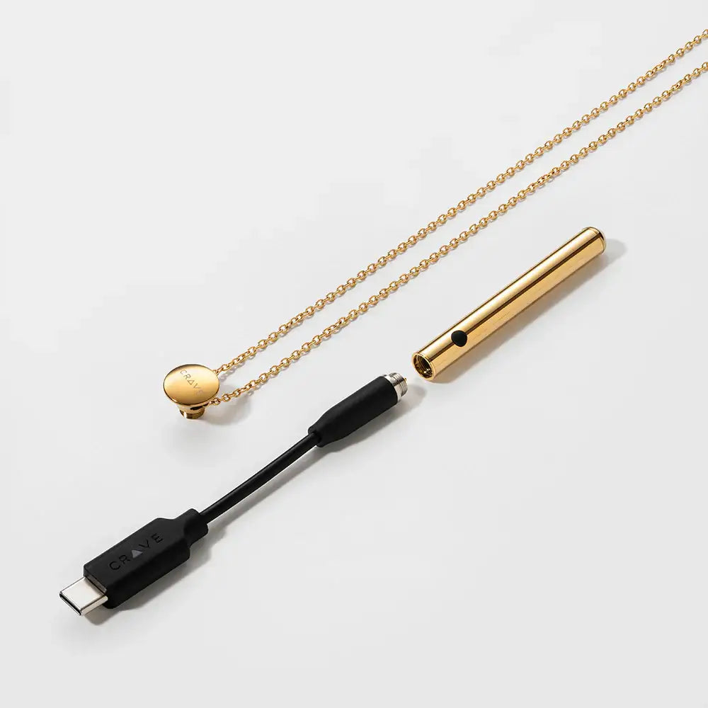 Crave Vesper Mini Vibrator Necklace 24k Gold Rolik®