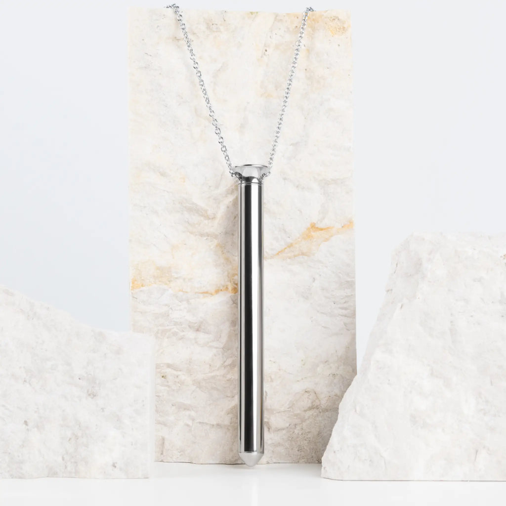 CRAVE Vesper Vibrator Necklace – Stainless Steel Wearable Silver