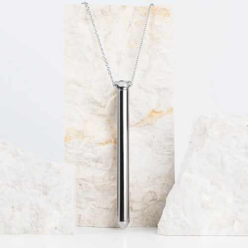 CRAVE Vesper Vibrator Necklace – Stainless Steel Wearable Silver
