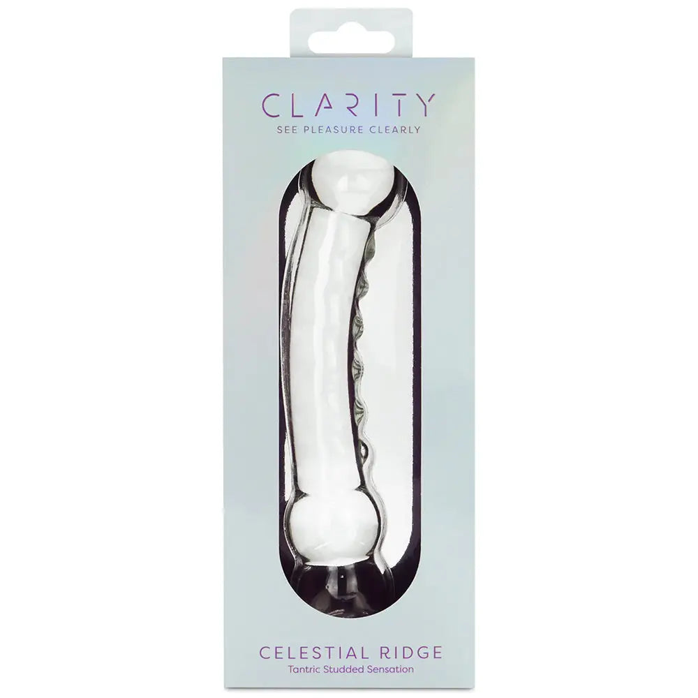Clarity Celestial Ridge Glass Dildo