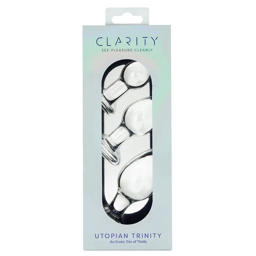 Clarity Utopian Trinity 3-Piece Glass Butt Plug Set