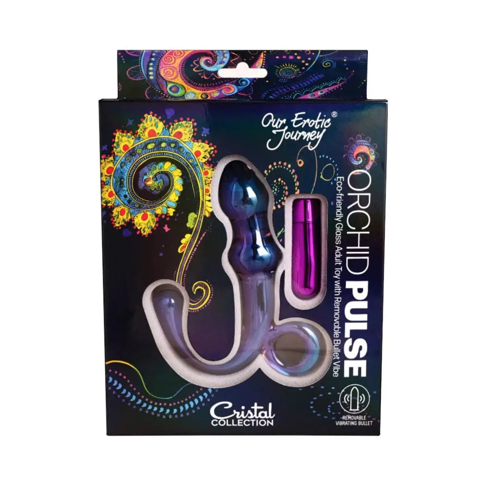 Our Erotic Journey® Cristal Orchid Pulse Glass Toy with Removable Bullet Vibrator - Rolik®