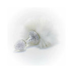 Crystal Delights Magnetic Sparkle Bunny Tail Plug - Glass Butt with Removable White