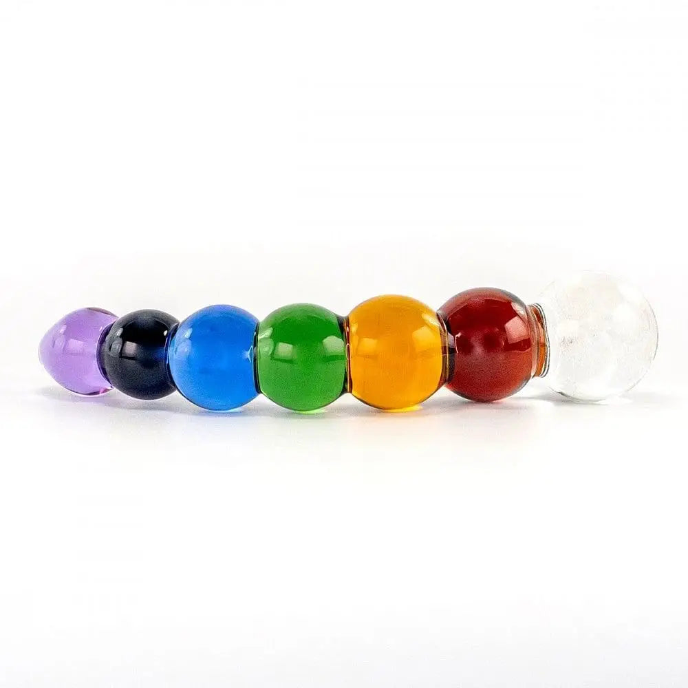 Crystal Delights Rainbow Glass Bubble Dildo with Dichroic Bulb - Rolik®
