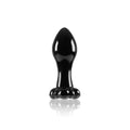 Crystal Flower Glass Anal Plug - Black - Butt