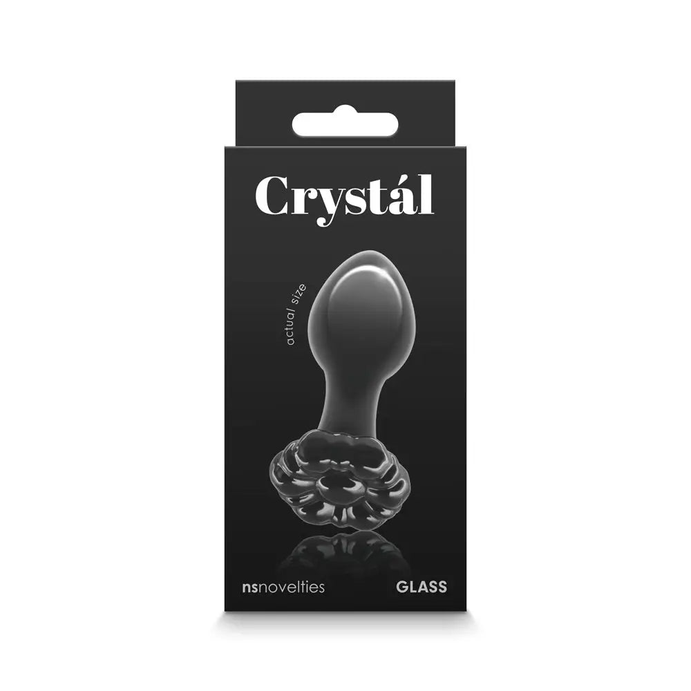 Crystal Flower Glass Anal Plug - Butt