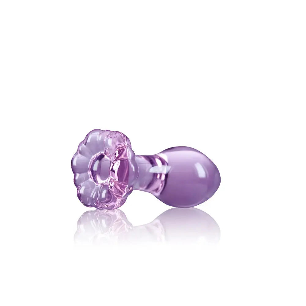 Crystal Flower Glass Anal Plug - Butt