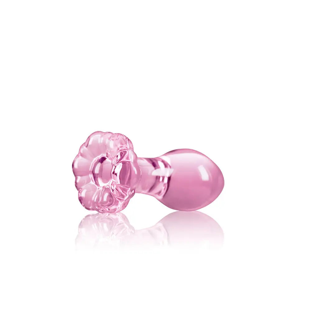 Crystal Flower Glass Anal Plug - Butt