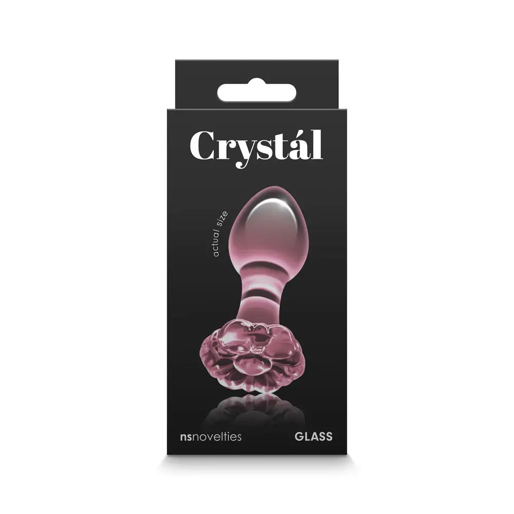 Crystal Flower Glass Anal Plug - Butt