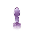 Crystal Flower Glass Anal Plug - Purple - Butt