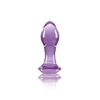 Crystal Gem Glass Anal Plug - Purple - Butt