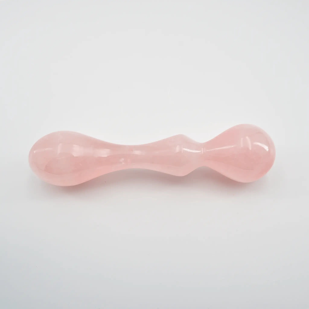Vitalis Rose Quartz Wand / 7’’ Curved Double End Bulbous