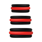Curve Toys JOCK Enhancers - Premium Silicone C-Ring Set of 3 with Removable Inserts Multicolor