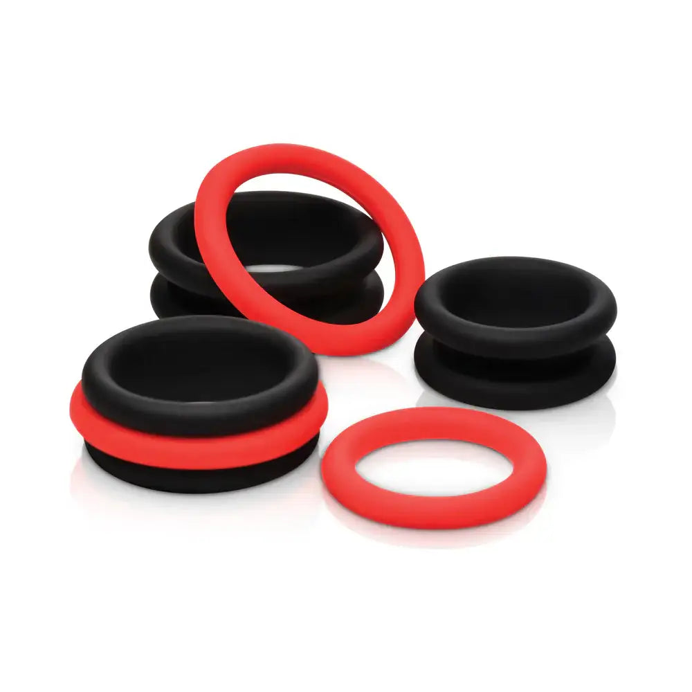 Curve Toys JOCK Enhancers - Premium Silicone C-Ring Set of 3 with Removable Inserts Multicolor