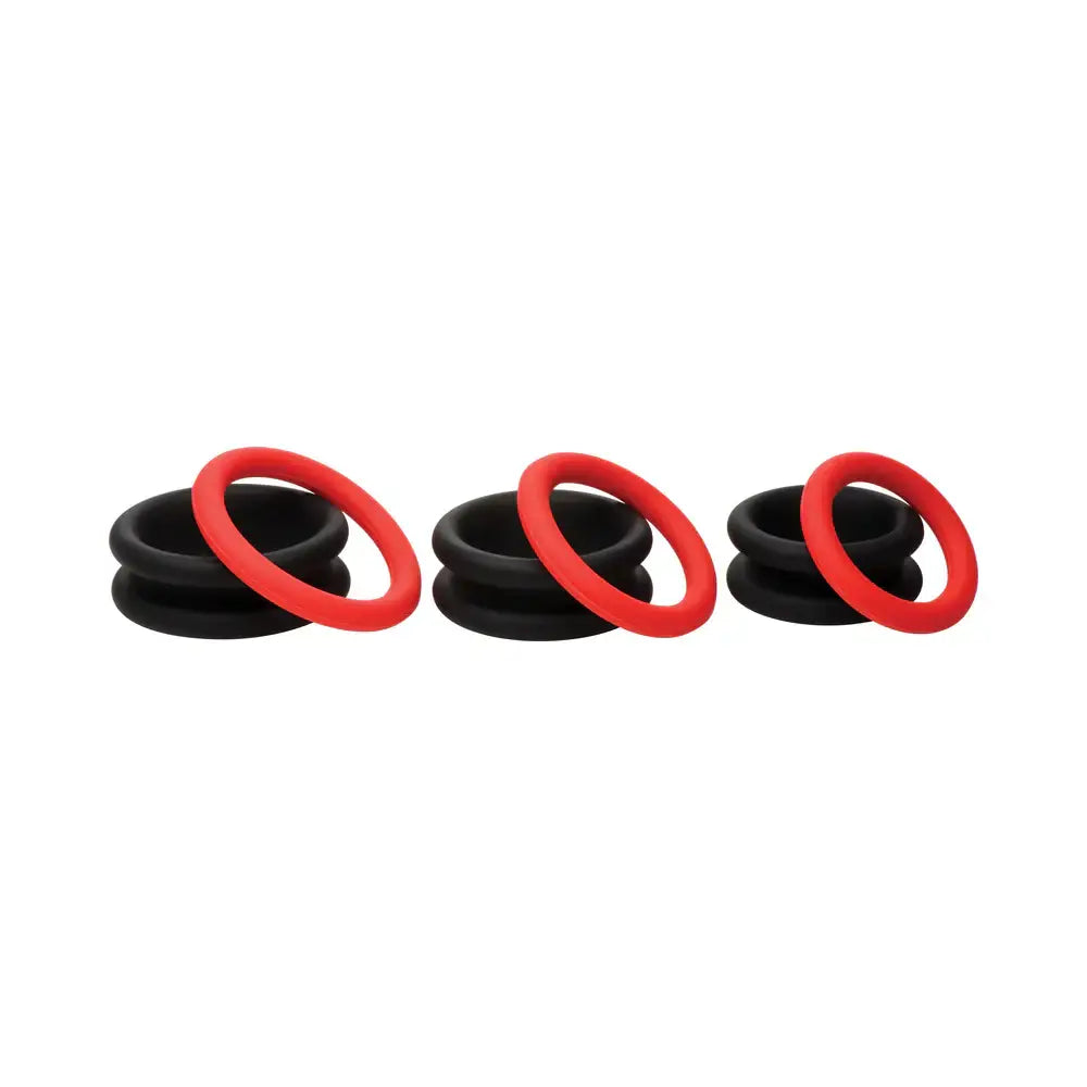 Curve Toys JOCK Enhancers - Premium Silicone C-Ring Set of 3 with Removable Inserts Multicolor