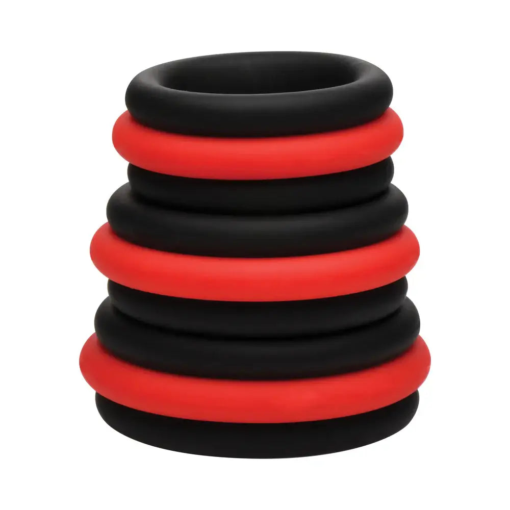 Curve Toys JOCK Enhancers - Premium Silicone C-Ring Set of 3 with Removable Inserts Multicolor