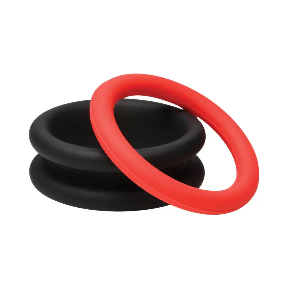 Curve Toys JOCK Enhancers - Premium Silicone C-Ring Set of 3 with Removable Inserts Multicolor