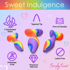 Simply Sweet Rainbow Silicone Butt Plug 3 - Piece Set - Rolik®