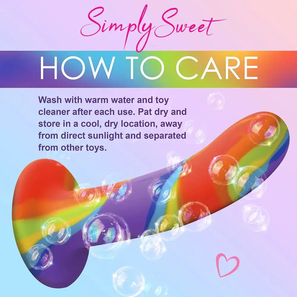 Simply Sweet Rainbow Silicone Dildo - Rolik®