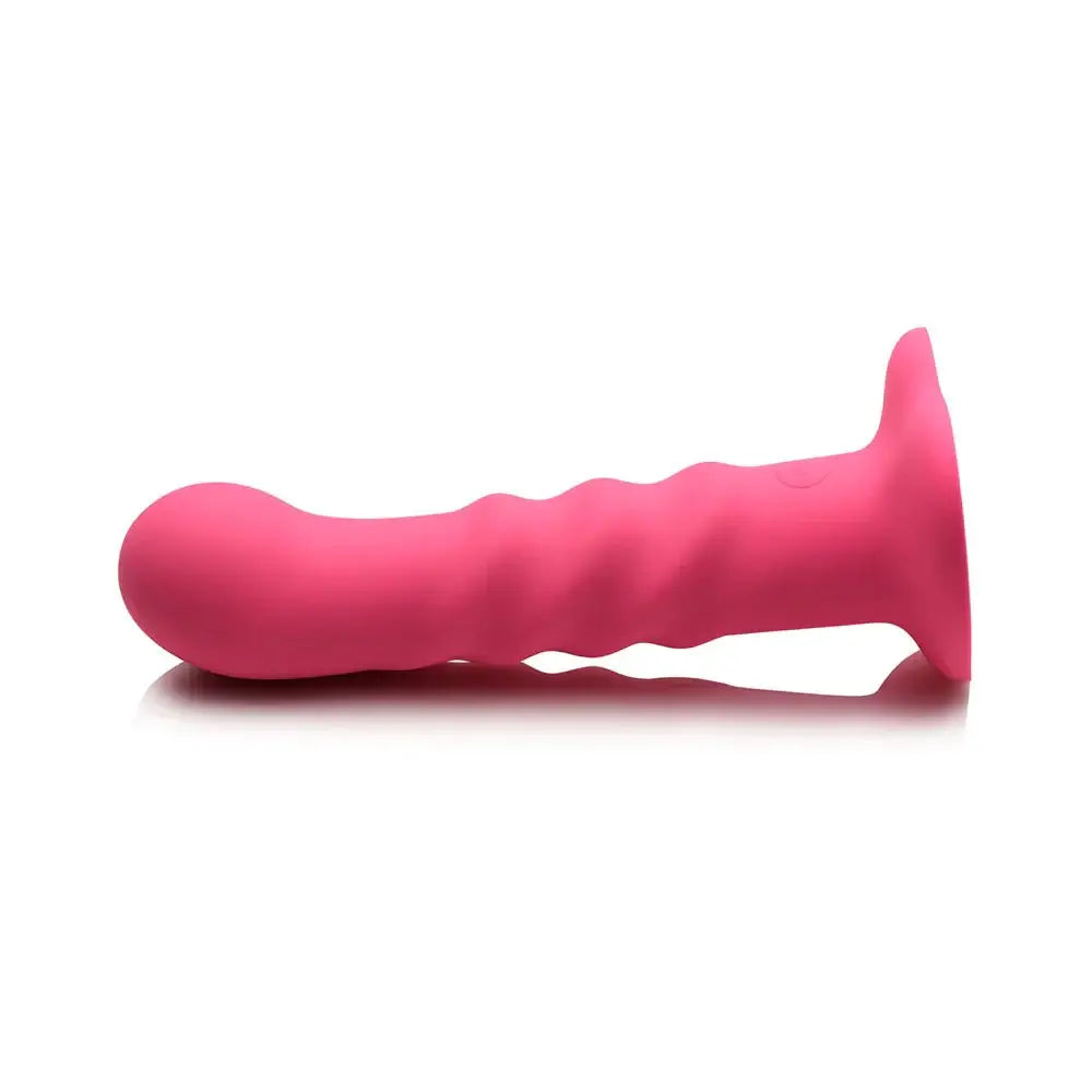 Simply Sweet Vibrating Ribbed Silicone Dildo with Remote - Rolik®