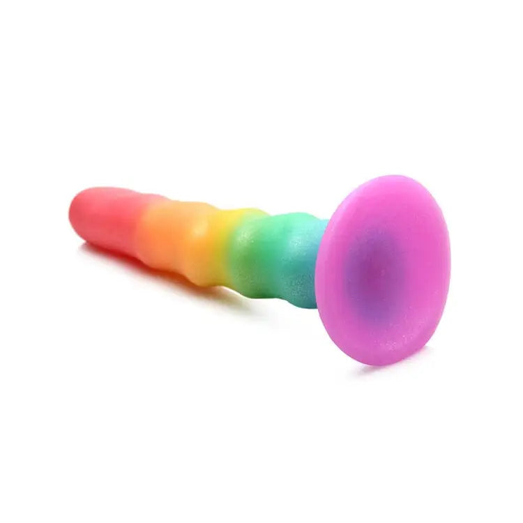 Simply Sweet Zigzag Rainbow Silicone Dildo - Rolik®