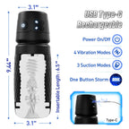 The Warrior Sucking & Vibrating Masturbator - Black
