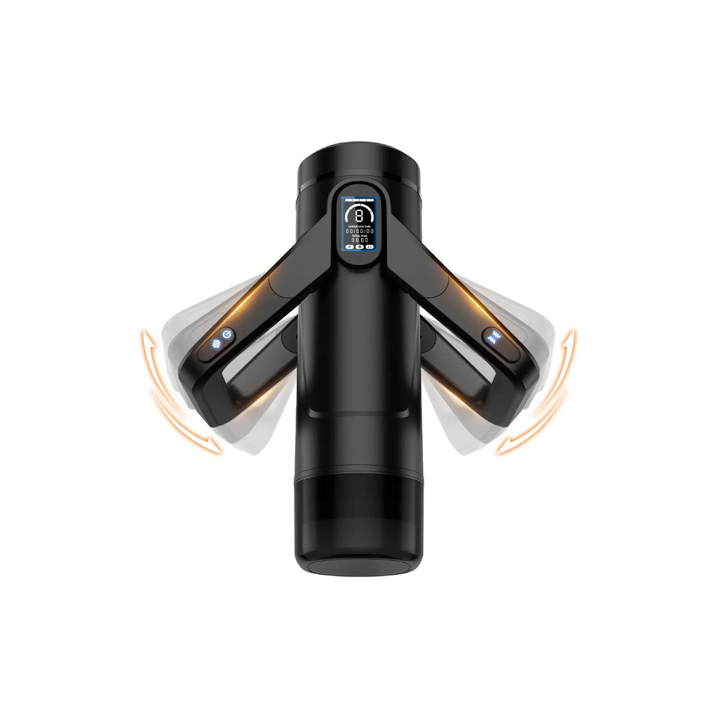 The Wing Thrusting & Vibrating Masturbator - Black