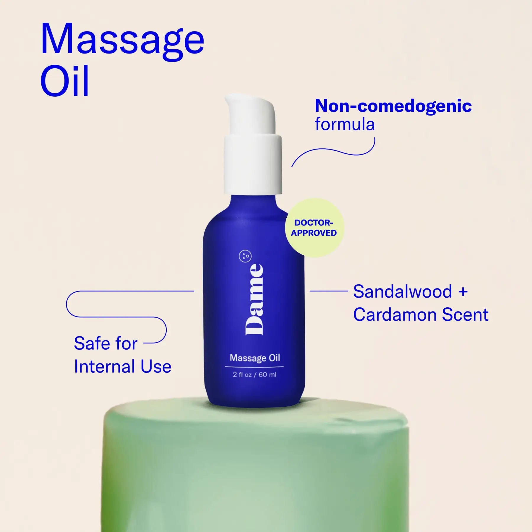 Dame Products Sandalwood & Cardamom Scented Massage Oil Rolik®