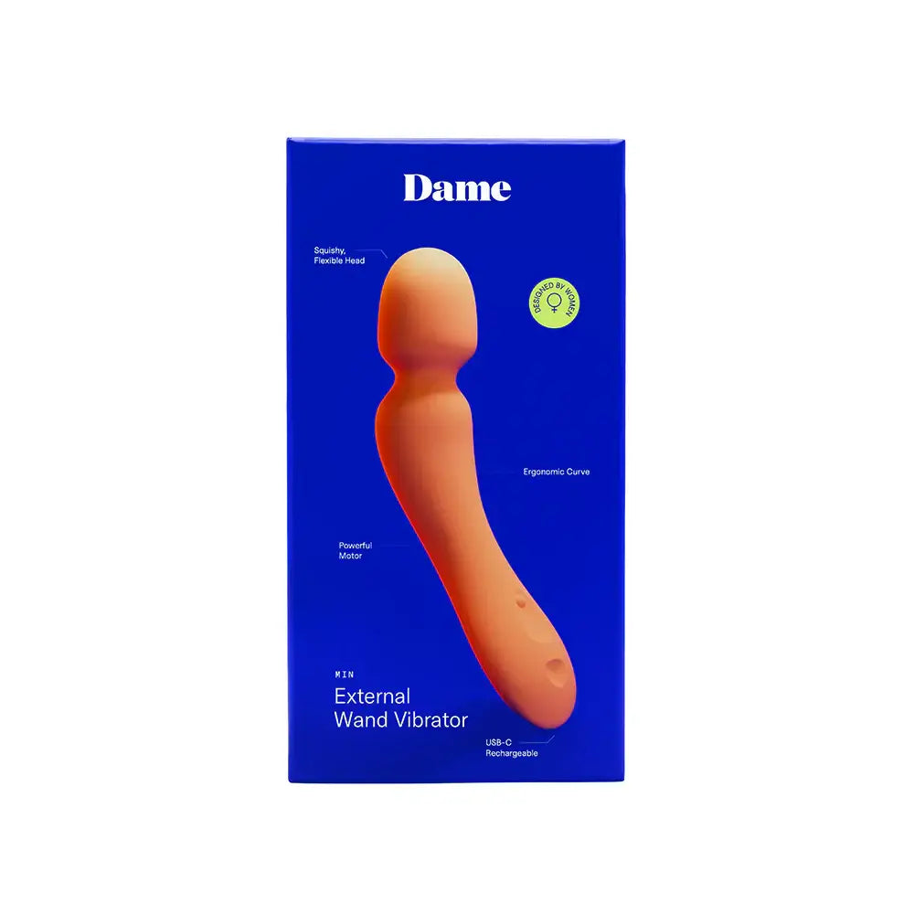 Dame Min Mini Wand Vibrator Papaya Orange Rolik®