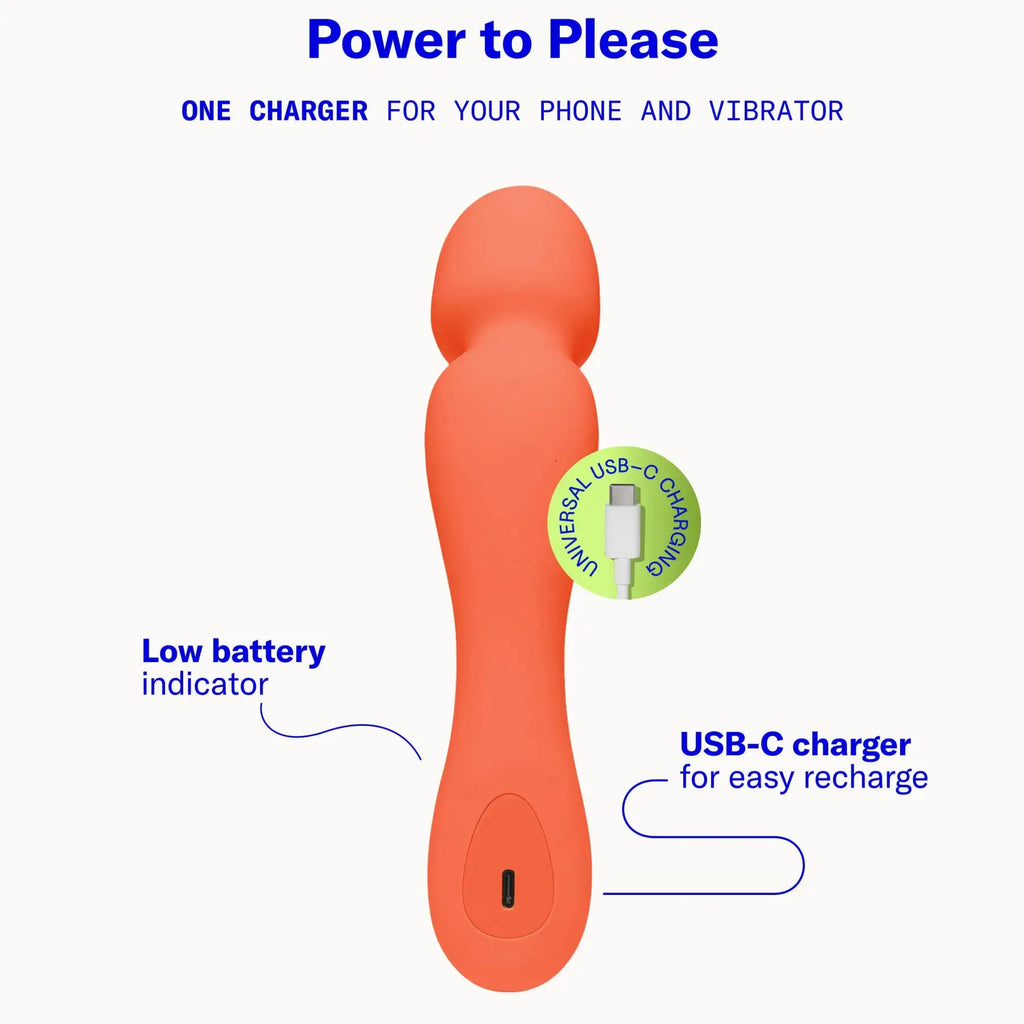 Dame Min Mini Wand Vibrator Papaya Orange Rolik®
