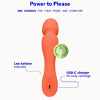 Dame Min Mini Wand Vibrator Papaya Orange Rolik®