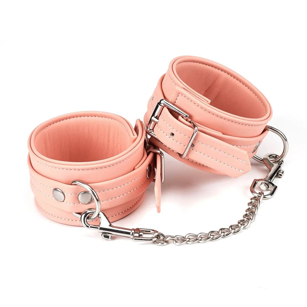 Pink Dark Candy Vegan Leather Ankle Cuffs