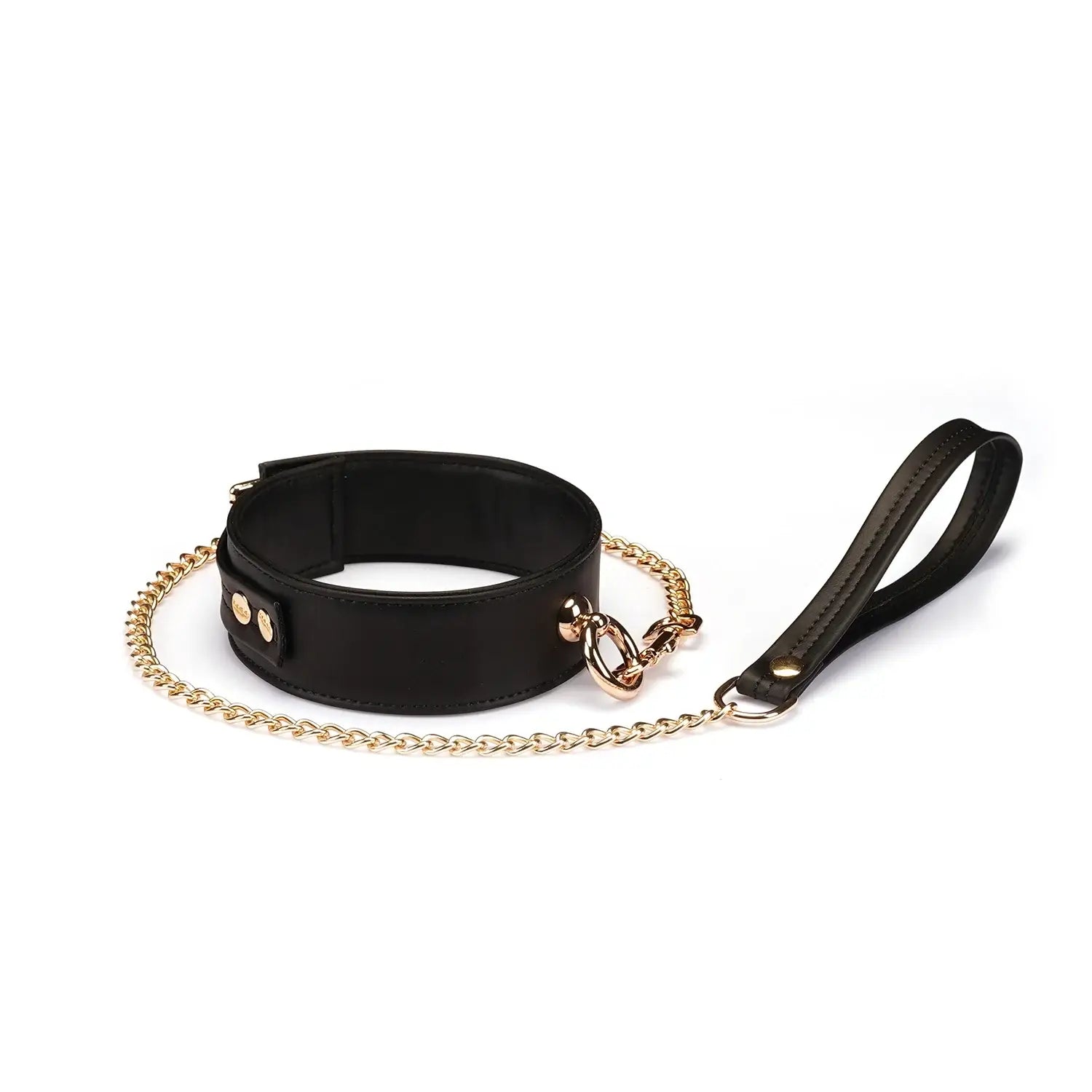 Black Dark Candy Vegan Leather Collar with Leash