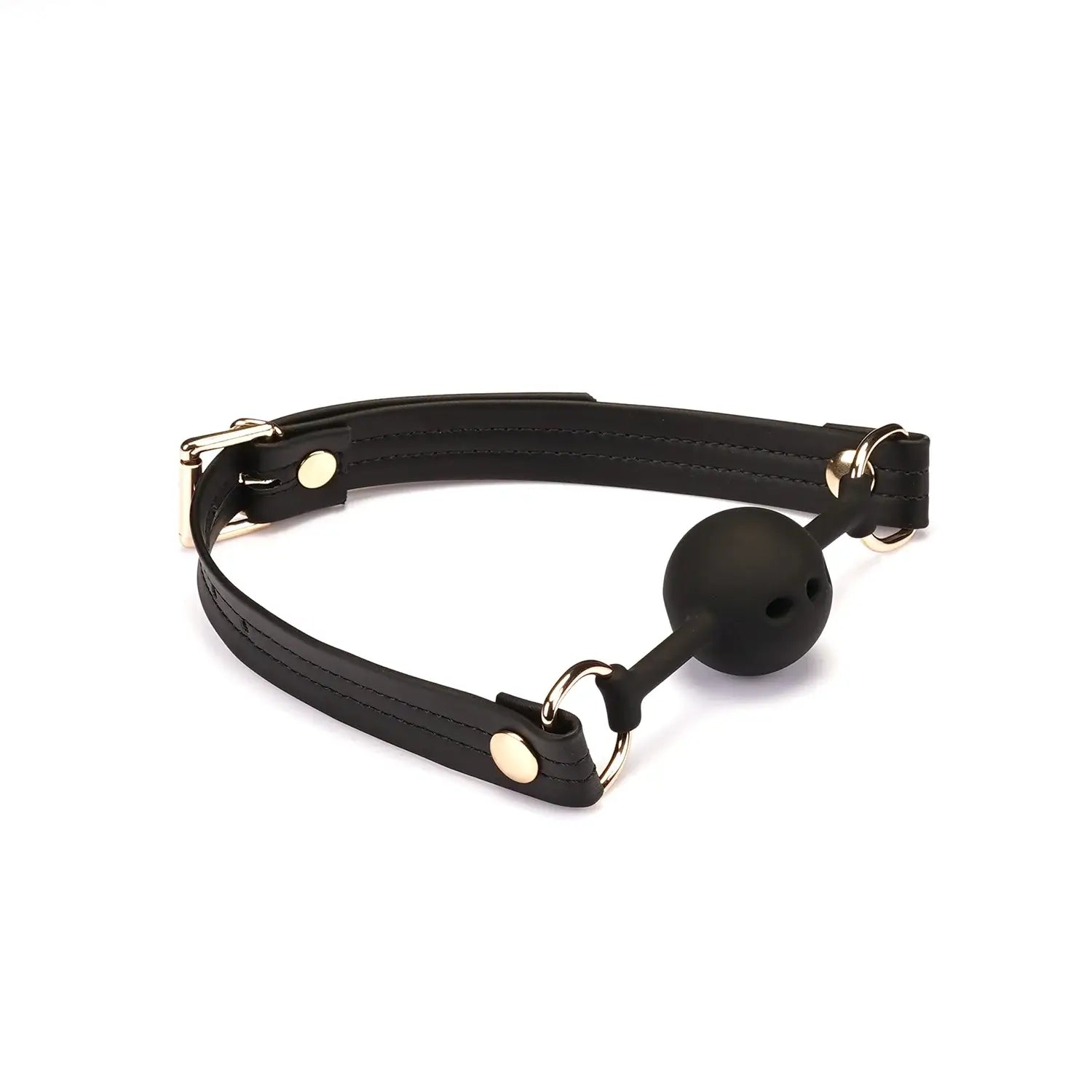 Black Dark Candy Vegan Leather & Silicone Ball Gag