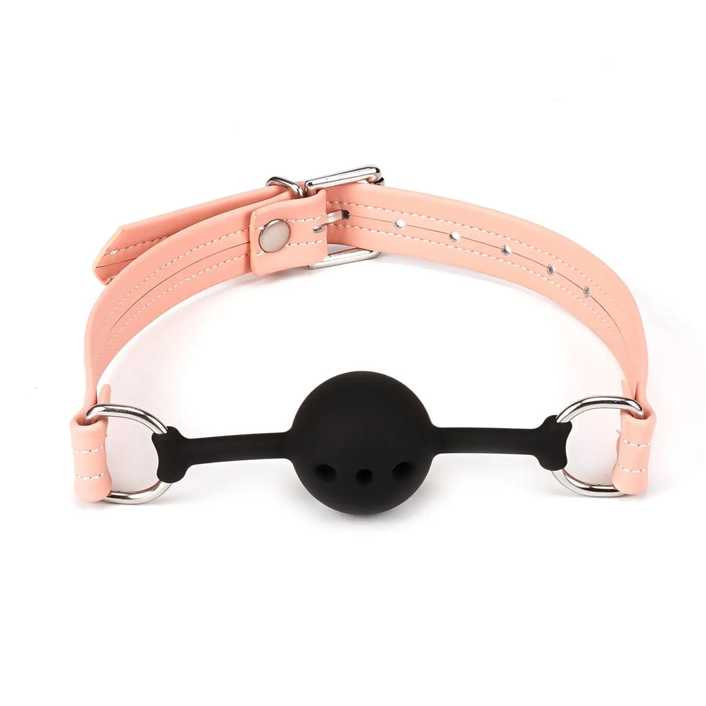 Pink Dark Candy Vegan Leather & Silicone Ball Gag